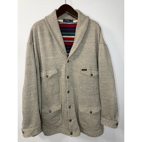 Polo Ralph Lauren Cardigan Sweater Aztec Utility Navajo Sportsman Guide 4XB - Picture 1 of 14